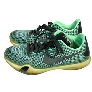 Nike Kobe X 10 Poison Vino Basketball Shoes Youth 7 Green Black 726067-333 Used